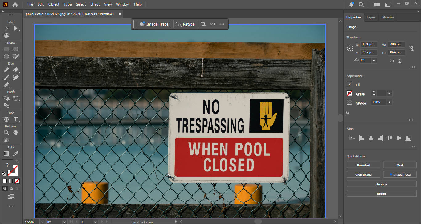 Interface Adobe Illustrator 2025